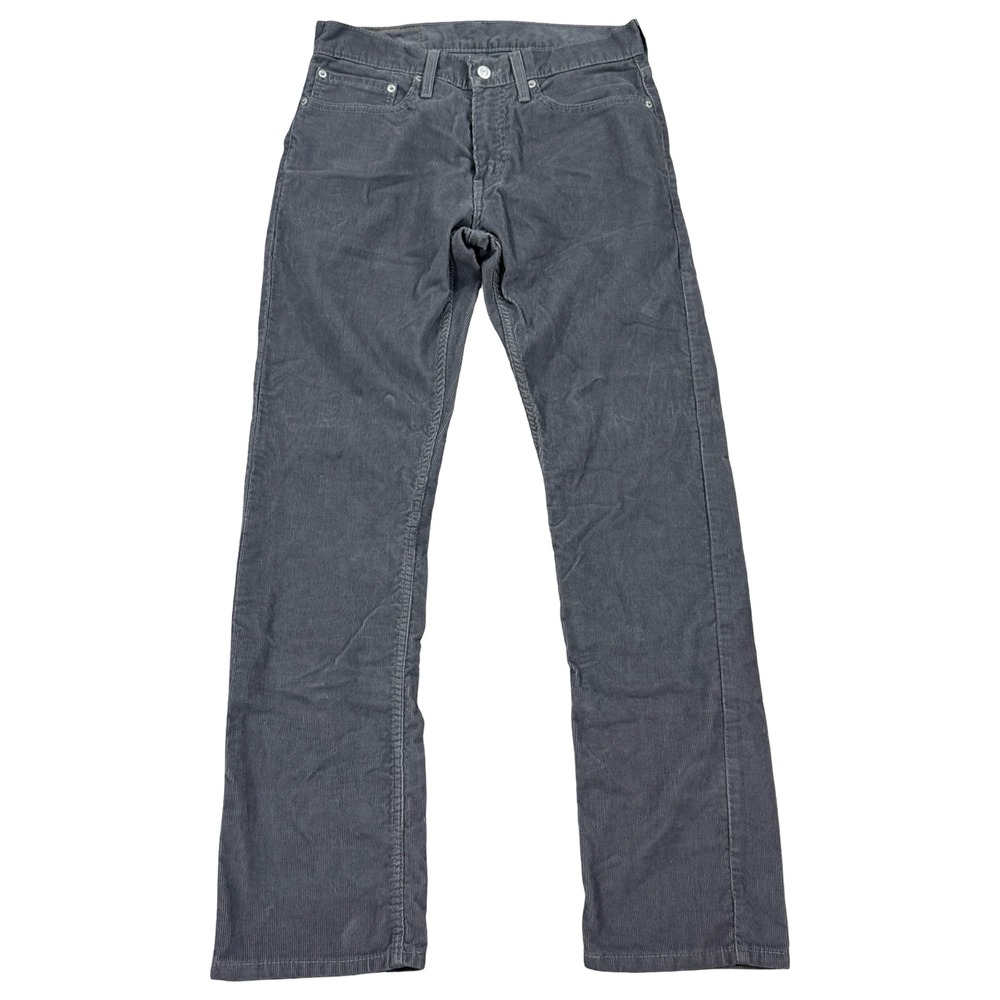 Levi's 514 Corduroy Pants Men's 31x32 Gray Straight Silver Tab Classic Stretch